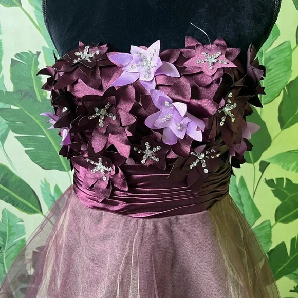 JJs House Women’s Purple A-Line Princess Strapless Short Prom Homecoming Dress 6 - Picture 6 of 9